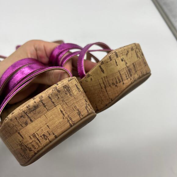 Pop Womens Admission Heeled Sandals Pink Fuschia Size 8M - Picture 9 of 11